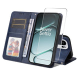 OnePlus 15R ENKAY 2-i-1 Konstläder Fodral m. Skärmskyddsglas - Blå