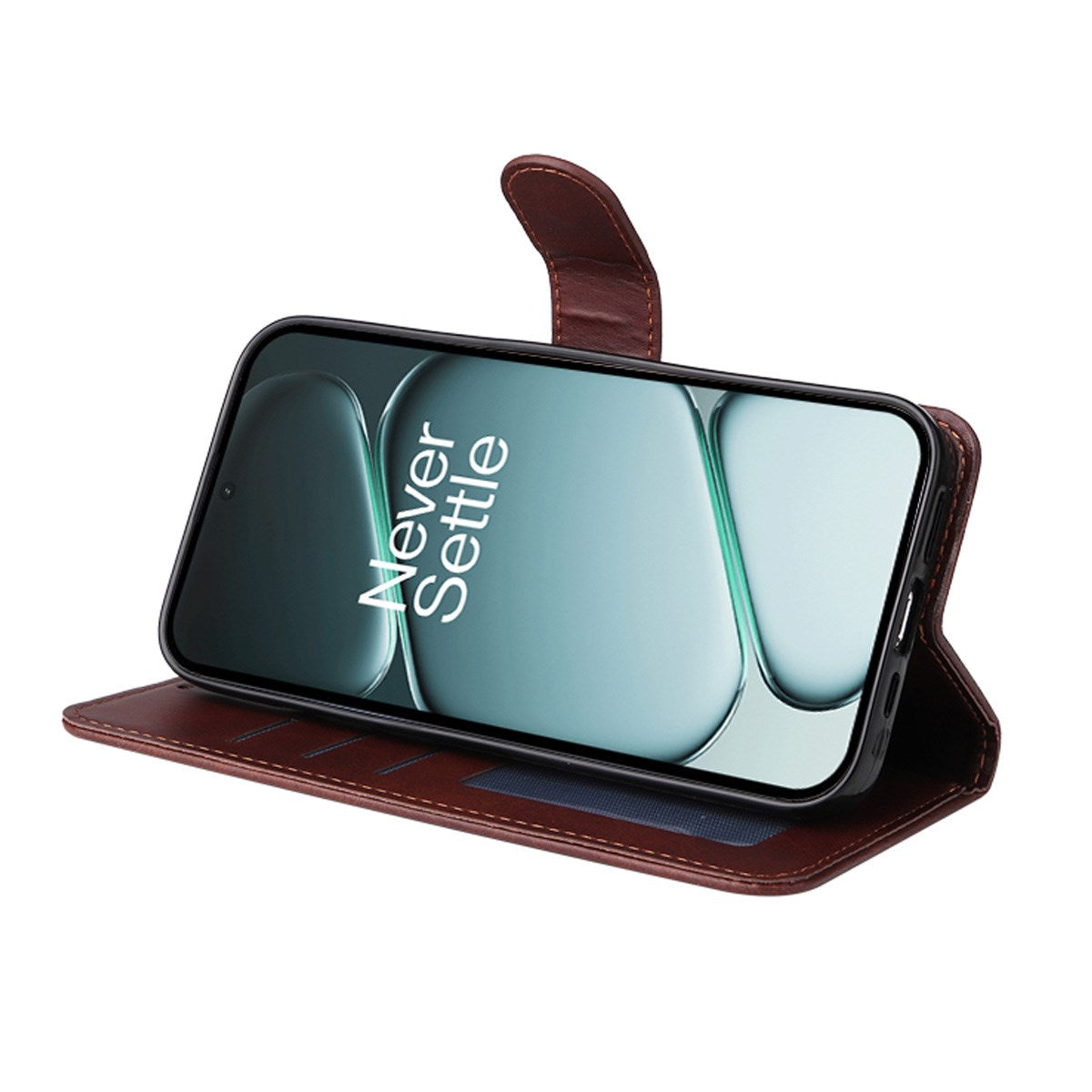 OnePlus 15R ENKAY 2-i-1 Konstläder Fodral m. Skärmskyddsglas - Blå