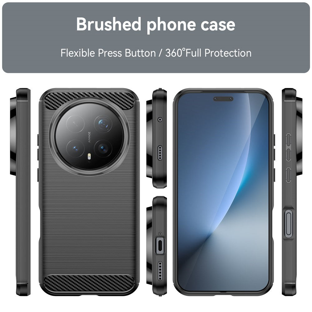 Honor Magic8 Pro EIDERWOOD Brushed Carbon Fiber Flexibelt Plast Skal - Svart