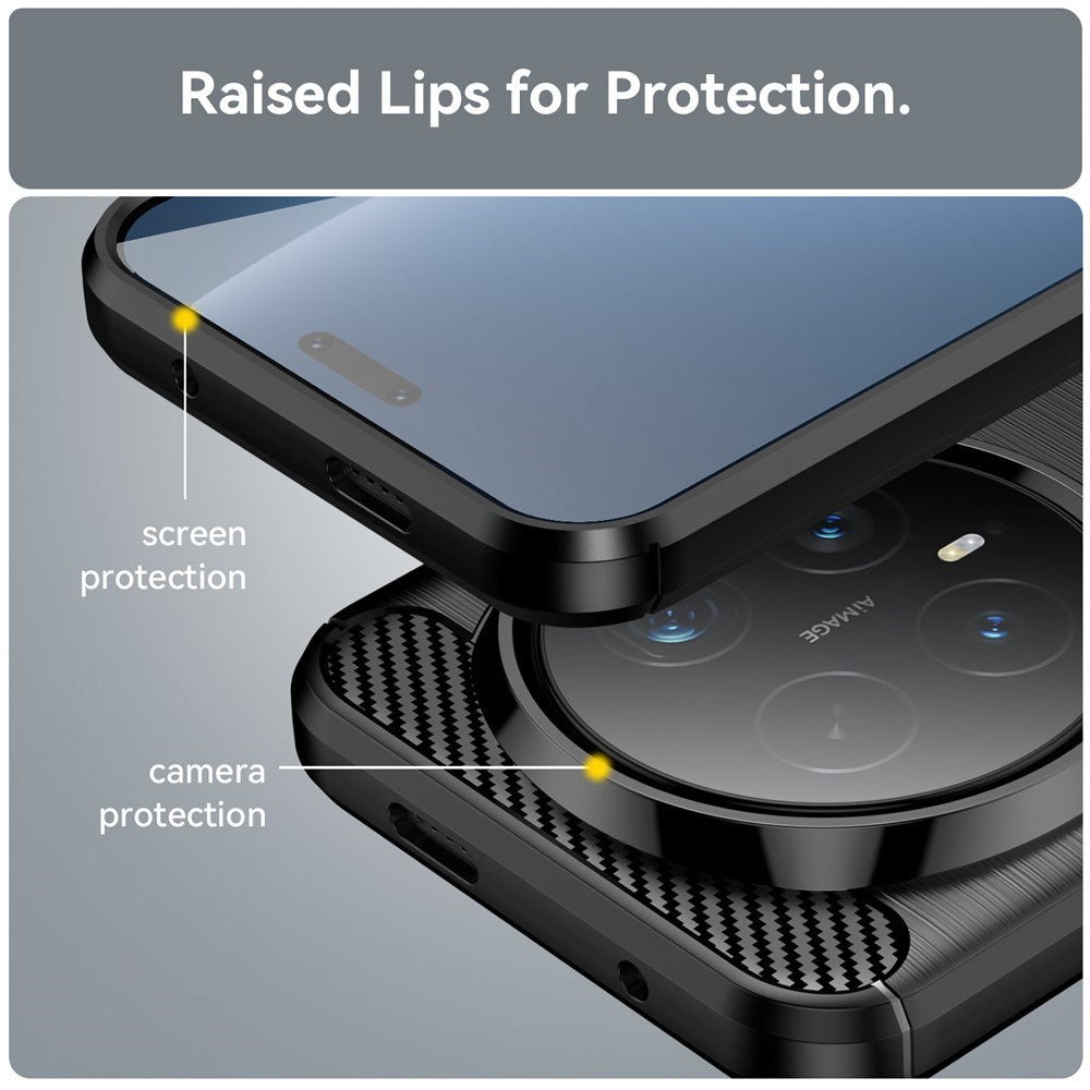 Honor Magic8 Pro EIDERWOOD Brushed Carbon Fiber Flexibelt Plast Skal - Svart