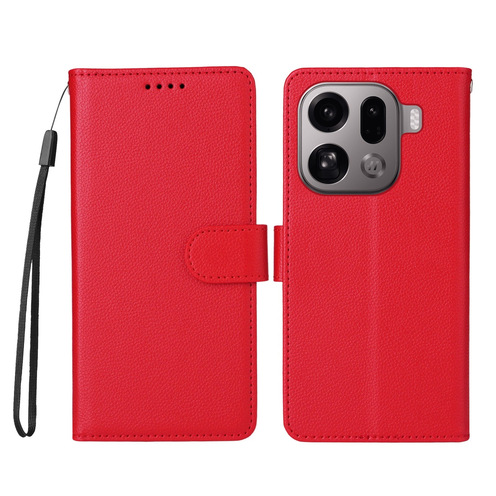 EIDERWOOD OPPO Find X9 Pro Konstläder Fodral m. Rem - Röd