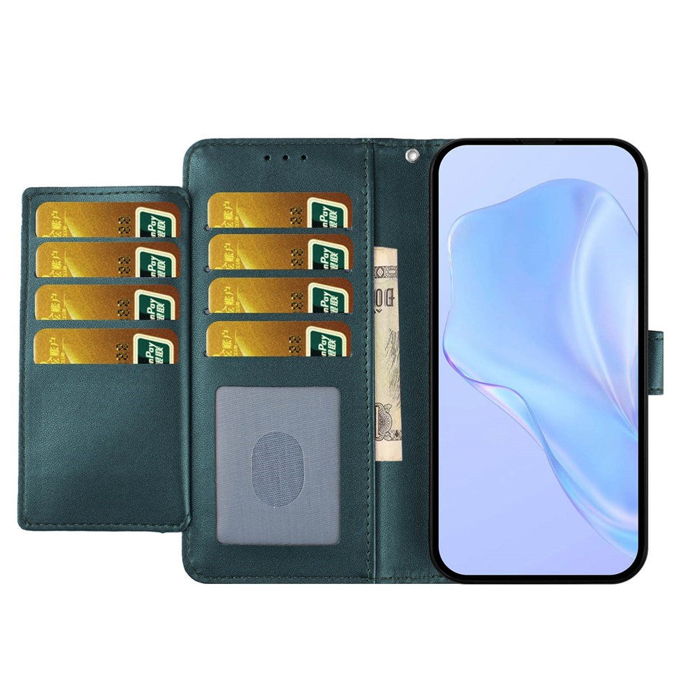 Google Pixel 10a EIDERWOOD Konstläder Fodral m. Rem & Utfällbar Korthållare – Grön