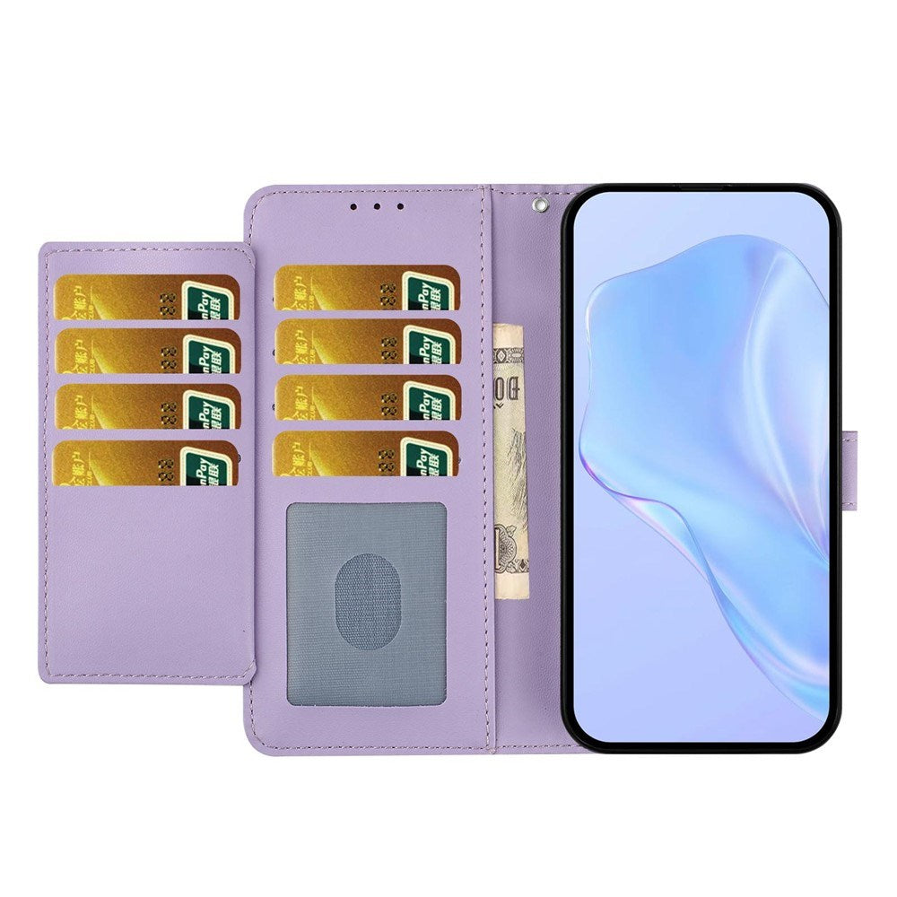 Google Pixel 10a EIDERWOOD Konstläder Fodral m. Rem & Utfällbar Korthållare – Lila