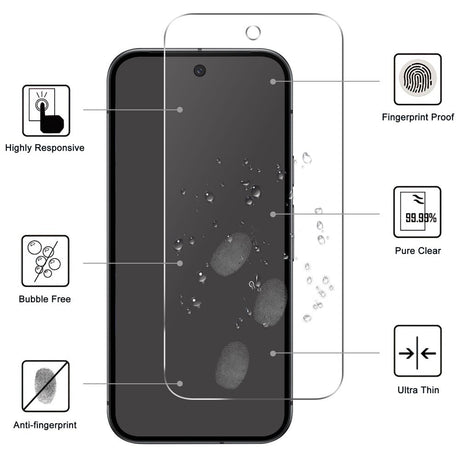 Google Pixel 10a EIDERWOOD 2-i-1 Skyddsset m. Flexibelt Plast Skal & Härdat Skärmskyddsglas - Genomskinlig