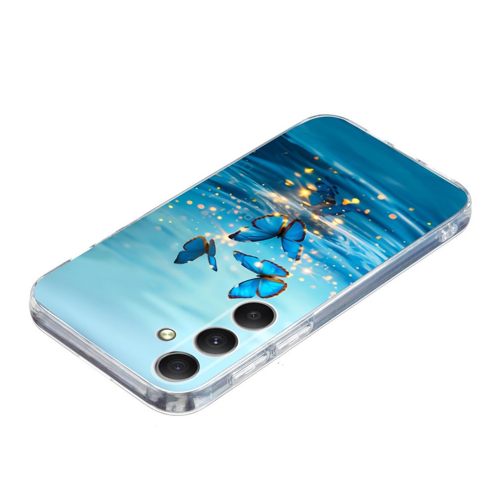 Samsung Galaxy A57 EIDERWOOD Flexibelt Plast Skal m. Mönster - Blå Fjärilar