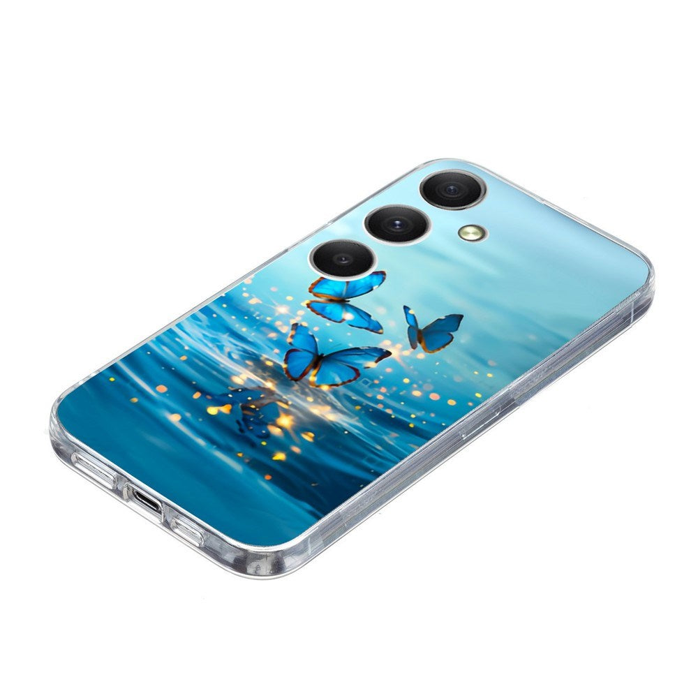 Samsung Galaxy A57 EIDERWOOD Flexibelt Plast Skal m. Mönster - Blå Fjärilar