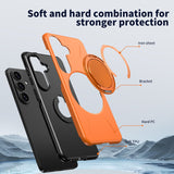 Samsung Galaxy S26 EIDERWOOD Hybrid Plast Skal m. Roterande Kickstand – Orange