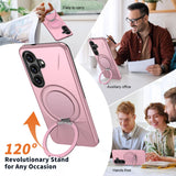Samsung Galaxy S26 EIDERWOOD Hybrid Plast Skal m. Roterande Kickstand – Rosa