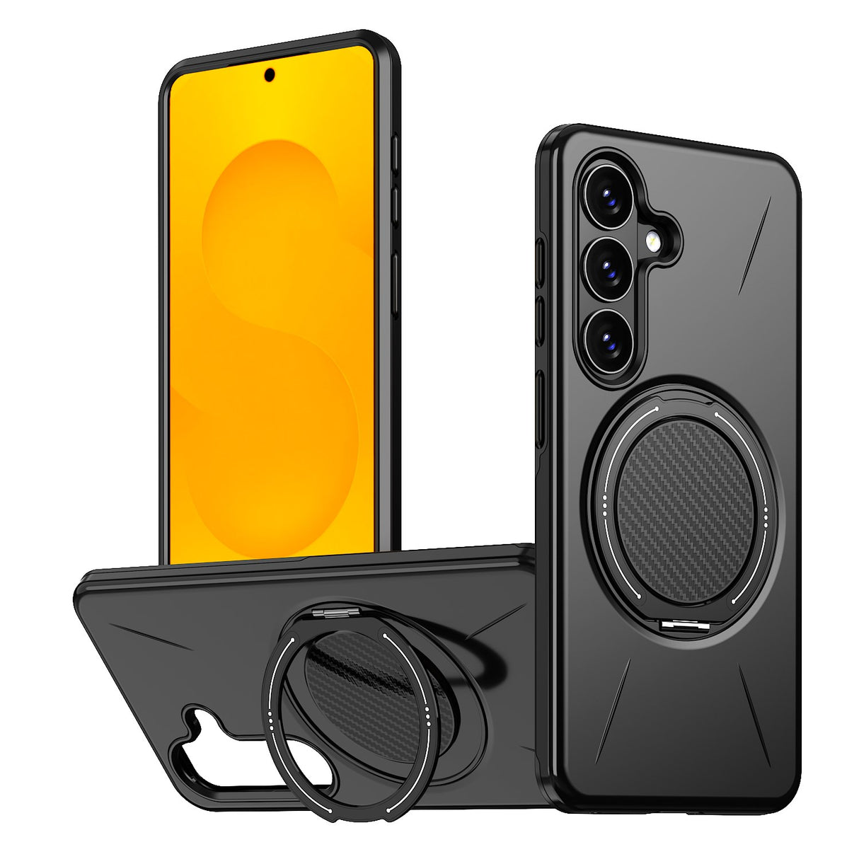 Samsung Galaxy S26 EIDERWOOD Hybrid Plast Skal m. Roterande Kickstand – Svart