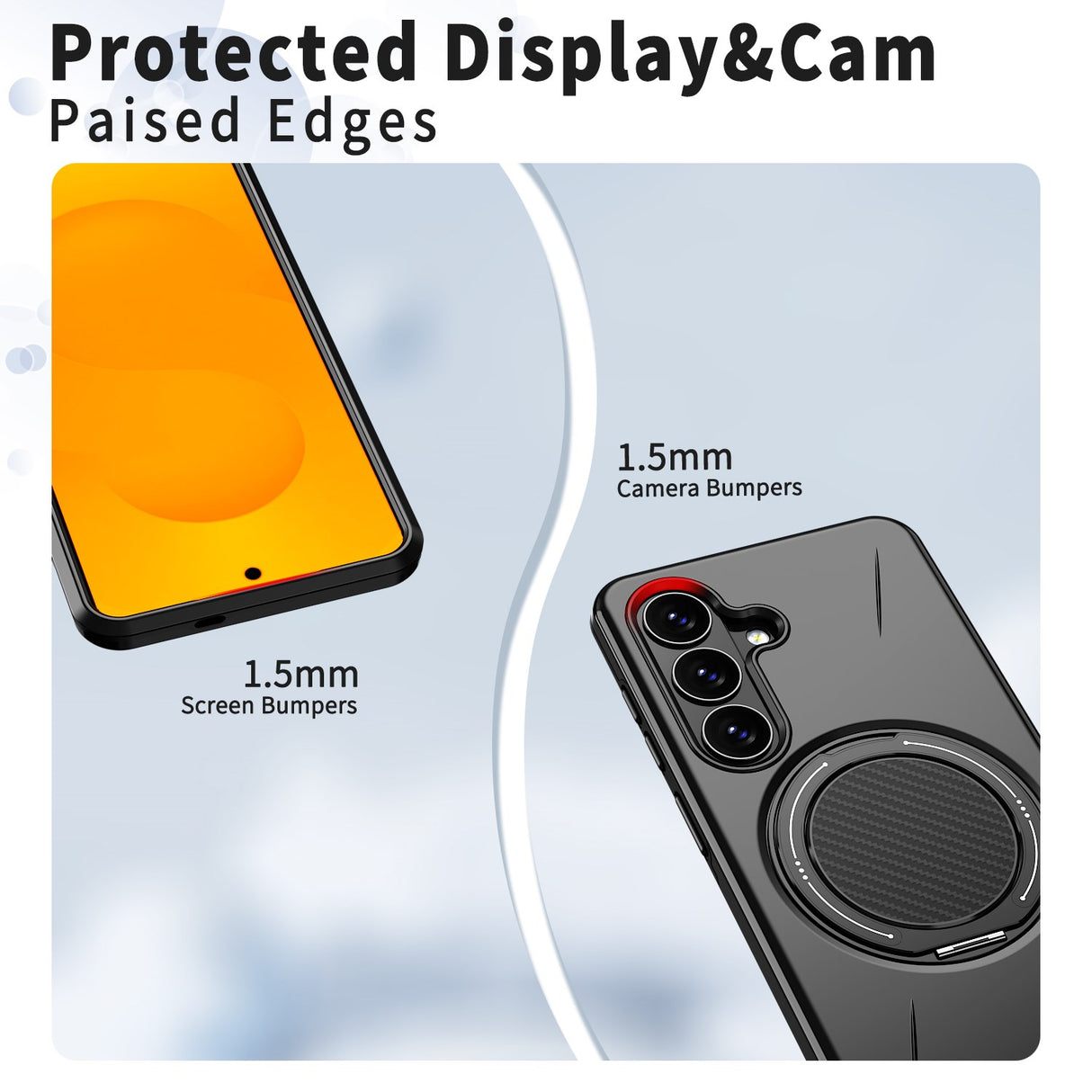 Samsung Galaxy S26 EIDERWOOD Hybrid Plast Skal m. Roterande Kickstand – Svart