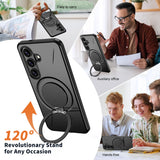 Samsung Galaxy S26 EIDERWOOD Hybrid Plast Skal m. Roterande Kickstand – Svart