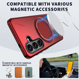 Samsung Galaxy S26 EIDERWOOD Hybrid Plast Skal m. Roterande Kickstand – Röd