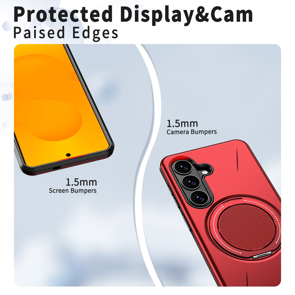 Samsung Galaxy S26 EIDERWOOD Hybrid Plast Skal m. Roterande Kickstand – Röd