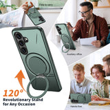 Samsung Galaxy S26 EIDERWOOD Hybrid Plast Skal m. Roterande Kickstand – Grön