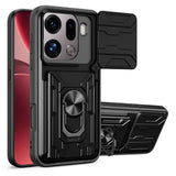 OPPO Find X9 Pro EIDERWOOD Hantverkare Skal med 360° Roterbar Camslider / Kickstand / Kortinnehavare - Svart