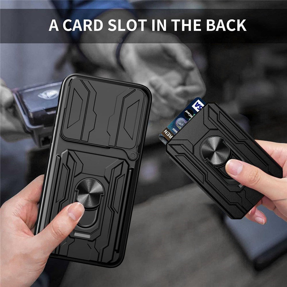OPPO Find X9 Pro EIDERWOOD Hantverkare Skal med 360° Roterbar Camslider / Kickstand / Kortinnehavare - Svart
