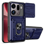 OPPO Find X9 Pro EIDERWOOD Hantverkare Skal med 360° Roterbar Camslider / Kickstand / Kortinnehavare - Blå