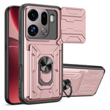 OPPO Find X9 Pro EIDERWOOD Hantverkare Skal med 360° Roterbar Camslider / Kickstand / Kortinnehavare - Rose Gold