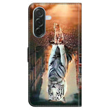 Samsung Galaxy A37 EIDERWOOD Fodral med Korthållare & Stativfunktion - Katt & Tiger