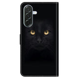Samsung Galaxy A57 EIDERWOOD Fodral med Korthållare & Stativfunktion - Svart Katt