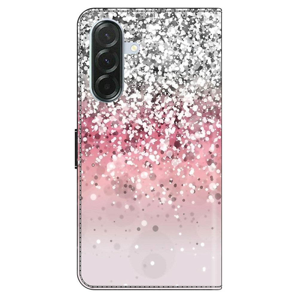 Samsung Galaxy A57 EIDERWOOD Fodral med Korthållare & Stativfunktion - Rosa / Silver Glitter