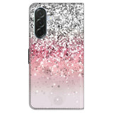 Samsung Galaxy A57 EIDERWOOD Fodral med Korthållare & Stativfunktion - Rosa / Silver Glitter