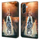 Samsung Galaxy A57 EIDERWOOD Fodral med Korthållare & Stativfunktion - Katt & Tiger