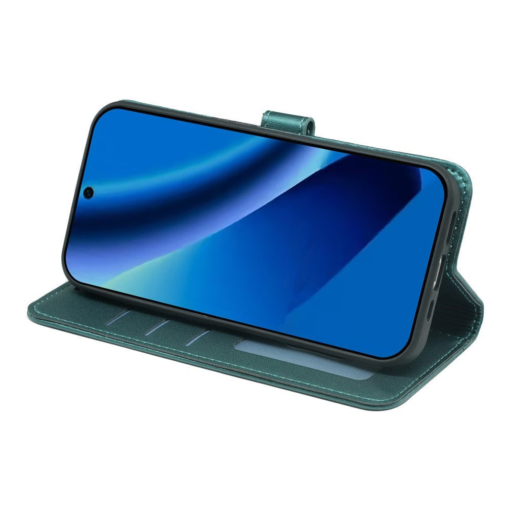 Google Pixel 10a EIDERWOOD Konstläder Fodral m. Korthållare & Stativfunktion – Grön
