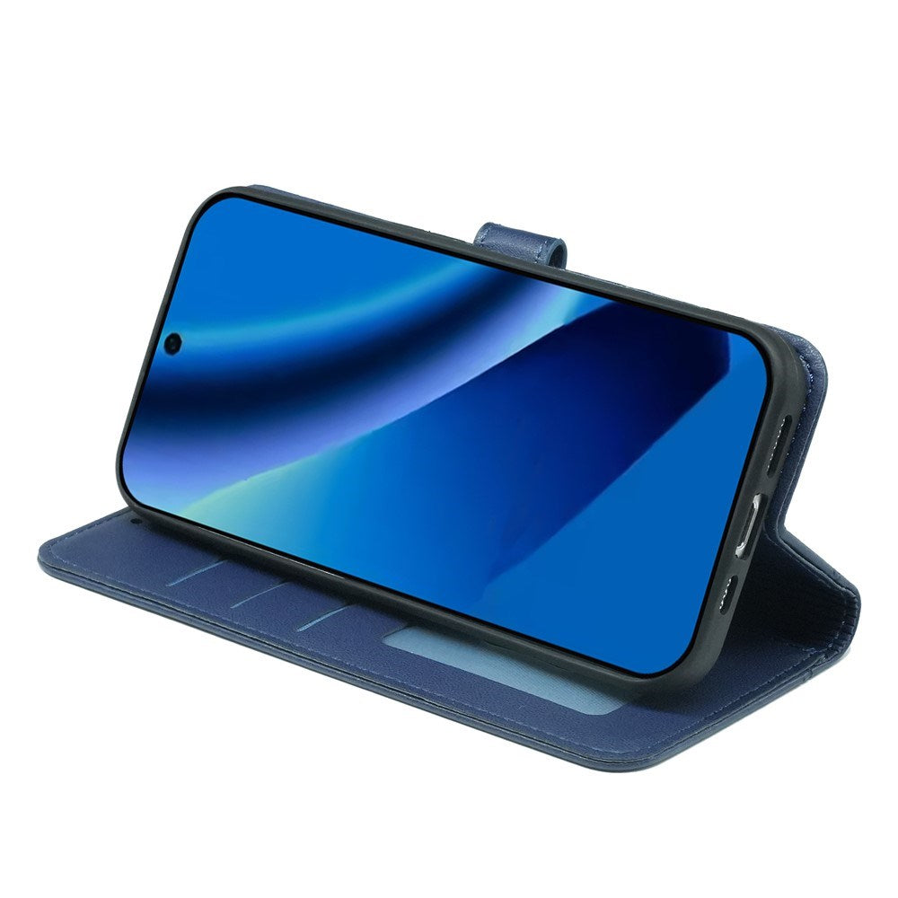 Google Pixel 10a EIDERWOOD Konstläder Fodral m. Korthållare & Stativfunktion – Blå