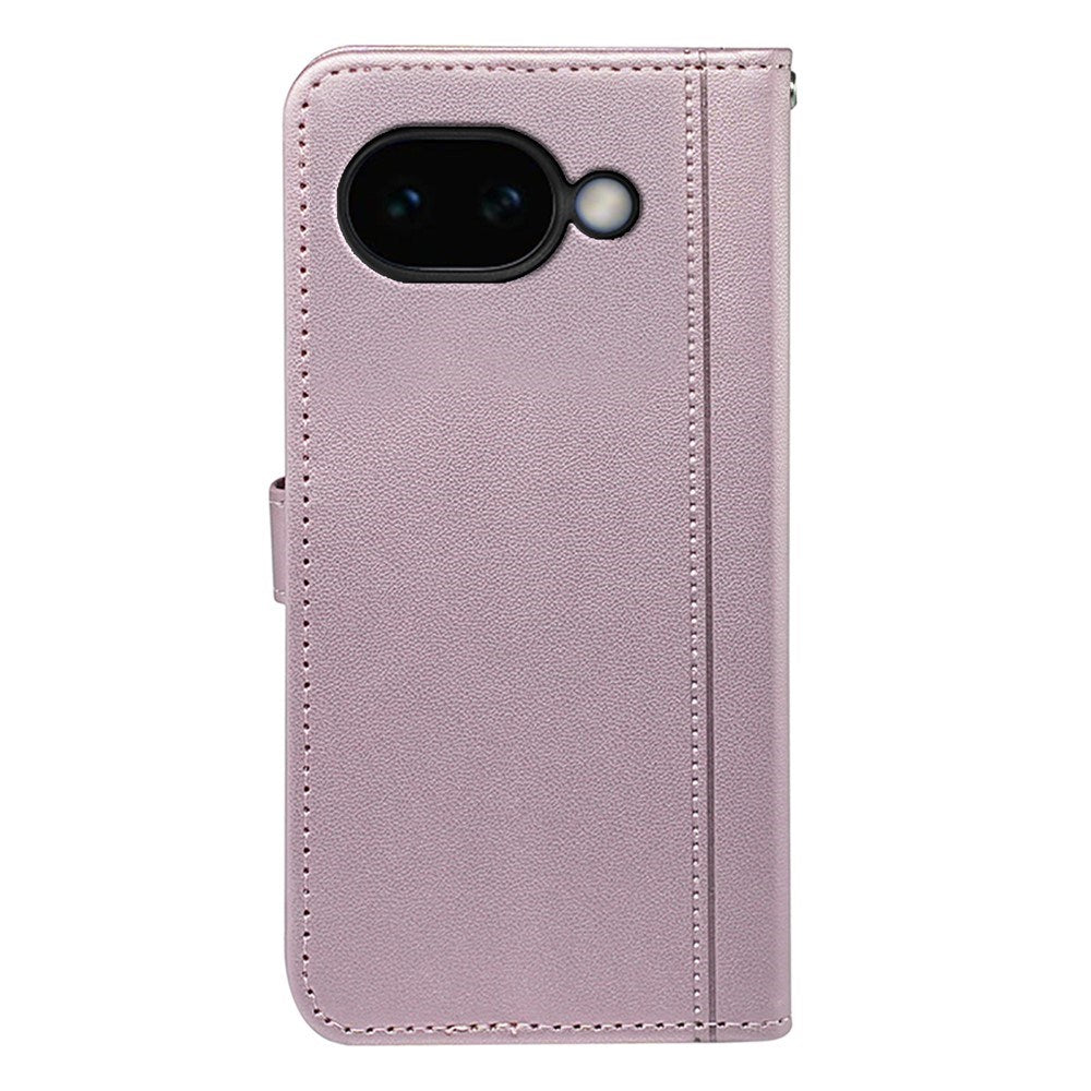 Google Pixel 10a EIDERWOOD Konstläder Fodral m. Korthållare & Stativfunktion – Roséguld