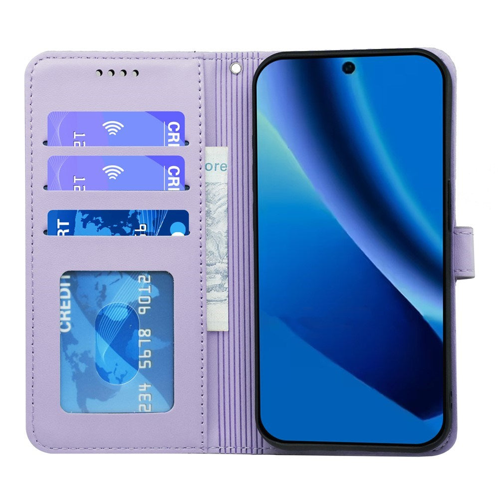 Google Pixel 10a EIDERWOOD Konstläder Fodral m. Korthållare & Stativfunktion – Lila