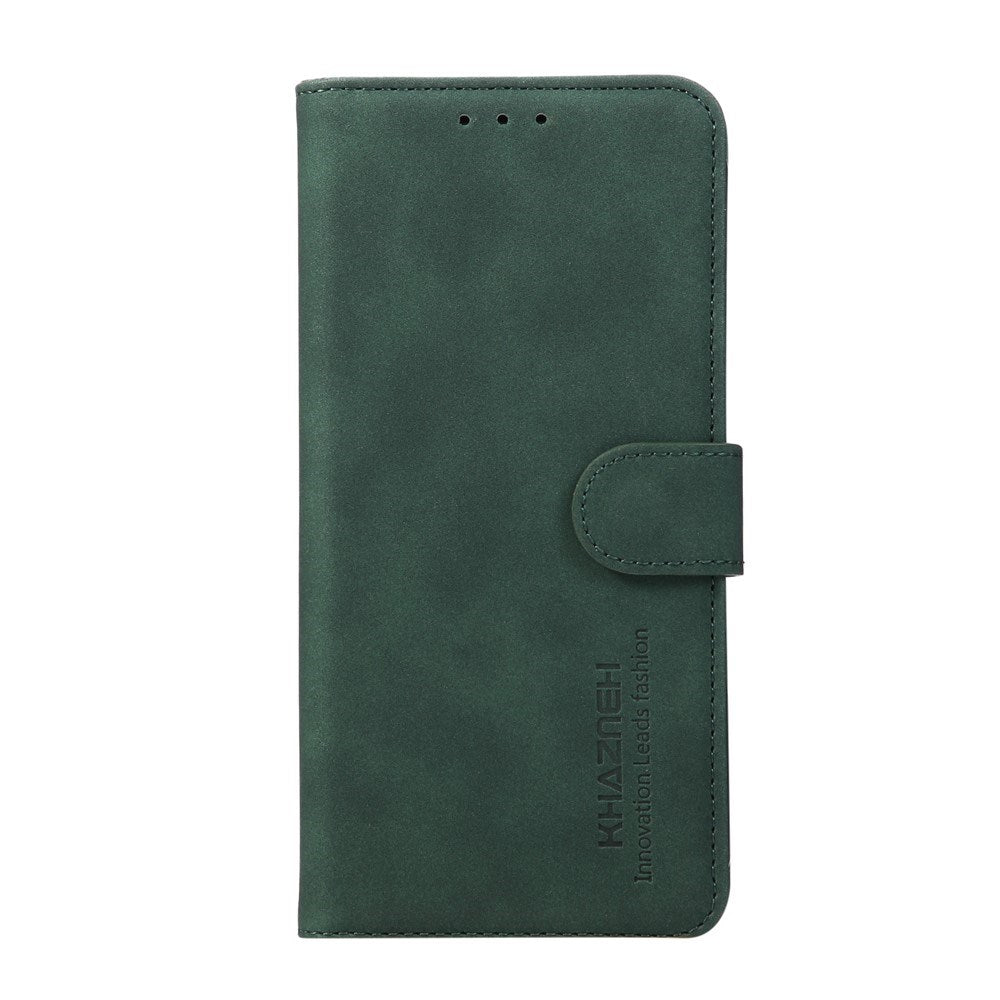 Samsung Galaxy A57 Konstläder Fodral med Korthållare - Mörkgrön
