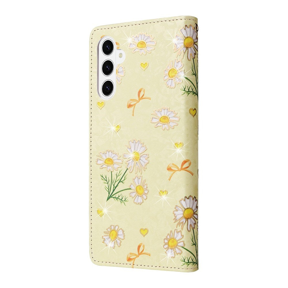Samsung Galaxy S26 EIDERWOOD Konstläder Fodral m. Blommor - Gul Prästkrage