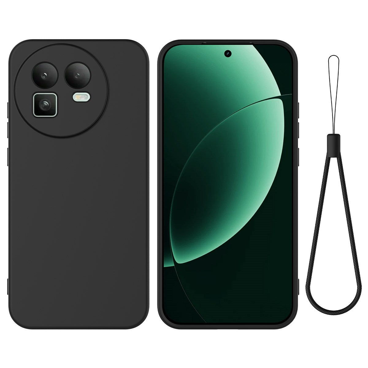 Realme GT 8 EIDERWOOD Silikon Skal m. Rem - Svart