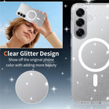 Samsung Galaxy S26+ (Plus) EIDERWOOD Magnetiskt Plast Glitter Skal - MagSafe Kompatibel - Genomskinlig