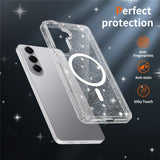 Samsung Galaxy S26+ (Plus) EIDERWOOD Magnetiskt Plast Glitter Skal - MagSafe Kompatibel - Genomskinlig