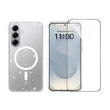 Samsung Galaxy S26+ (Plus) EIDERWOOD Magnetiskt Plast Glitter Skal m. Skärmskyddsglas – MagSafe Kompatibel – Genomskinlig