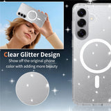 Samsung Galaxy S26+ (Plus) EIDERWOOD Magnetiskt Plast Glitter Skal m. Skärmskyddsglas – MagSafe Kompatibel – Genomskinlig