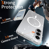 Samsung Galaxy S26+ (Plus) EIDERWOOD Magnetiskt Plast Glitter Skal m. Skärmskyddsglas – MagSafe Kompatibel – Genomskinlig