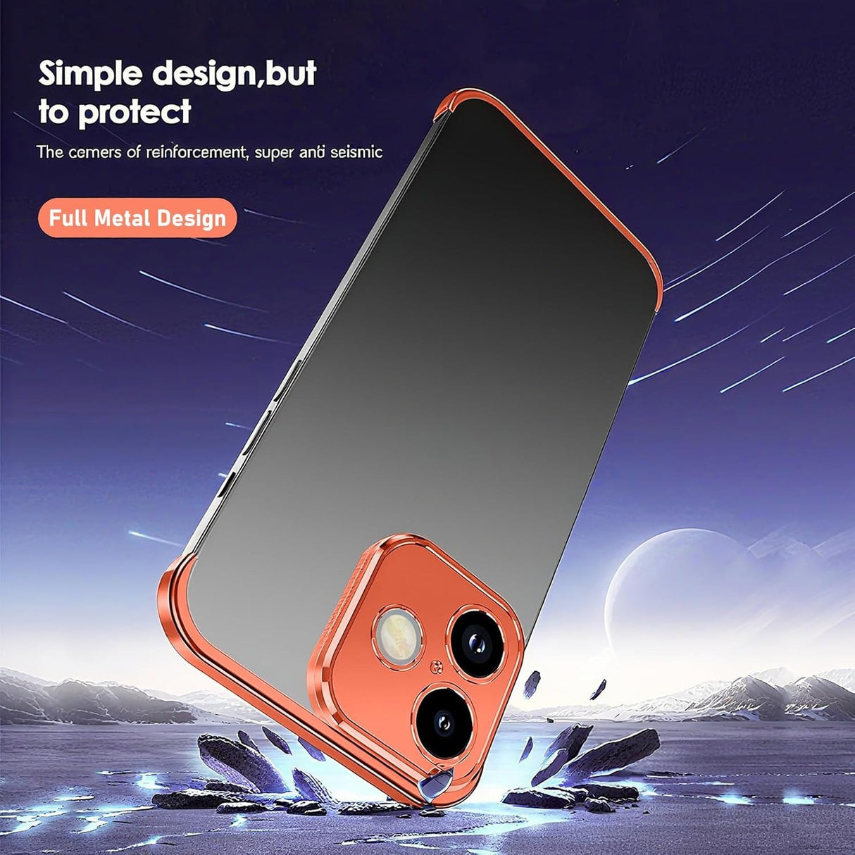 iPhone 17 Tvådelat Bumper Skal m. Kameraskydd - Orange