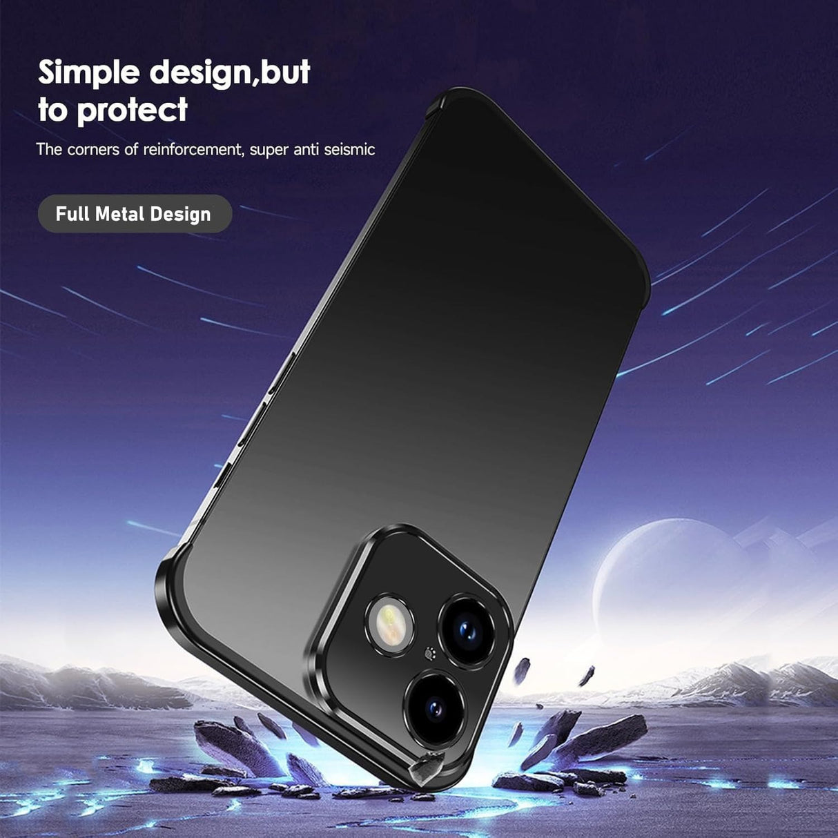 iPhone 17 Tvådelat Bumper Skal m. Kameraskydd - Svart