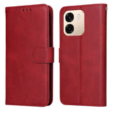 OPPO A6x EIDERWOOD Konstläder Fodral med Kortfack & Stativfunktion - Röd