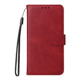 OPPO A6x EIDERWOOD Konstläder Fodral med Kortfack & Stativfunktion - Röd