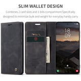 Samsung Galaxy S26 CASEME Konstläder Fodral m. Stativfunktion & Korthållare - Svart