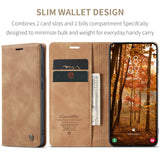 Samsung Galaxy S26 CASEME Konstläder Fodral m. Stativfunktion & Korthållare - Ljusbrun