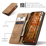 Samsung Galaxy S26 CASEME Konstläder Fodral m. Stativfunktion & Korthållare - Ljusbrun