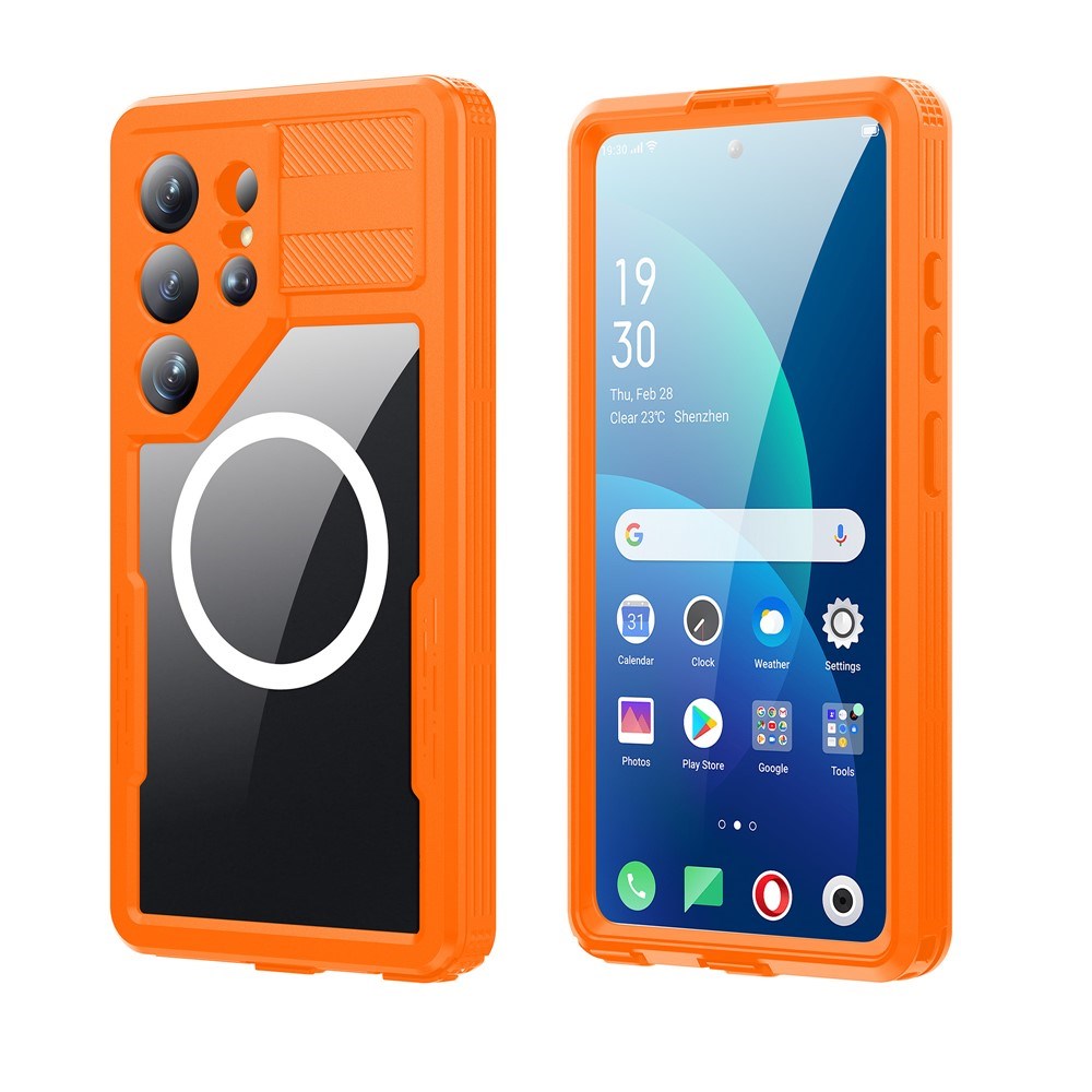 Samsung Galaxy S26 Ultra Redpebber Vattentätt Hybrid Plast Skal – MagSafe Kompatibel – Orange