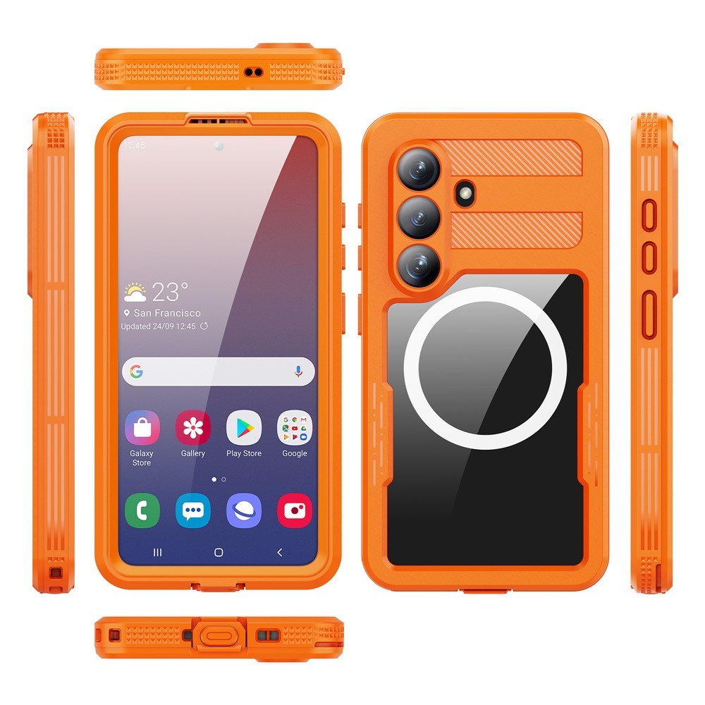 Samsung Galaxy S26 Redpebber Vattentätt Hybrid Plast Skal – MagSafe Kompatibel – Orange