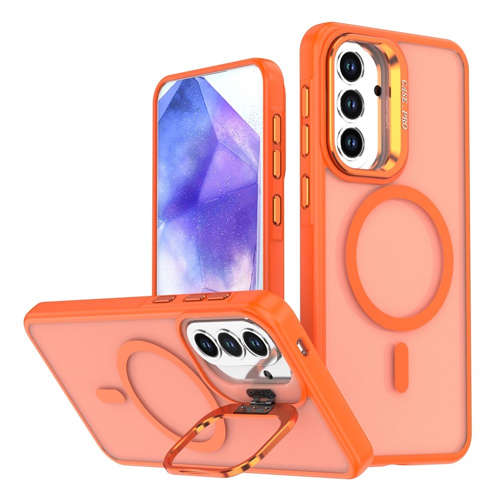 Samsung Galaxy A37 EIDERWOOD Hybrid Skal med Kickstand - MagSafe Kompatibelt - Orange