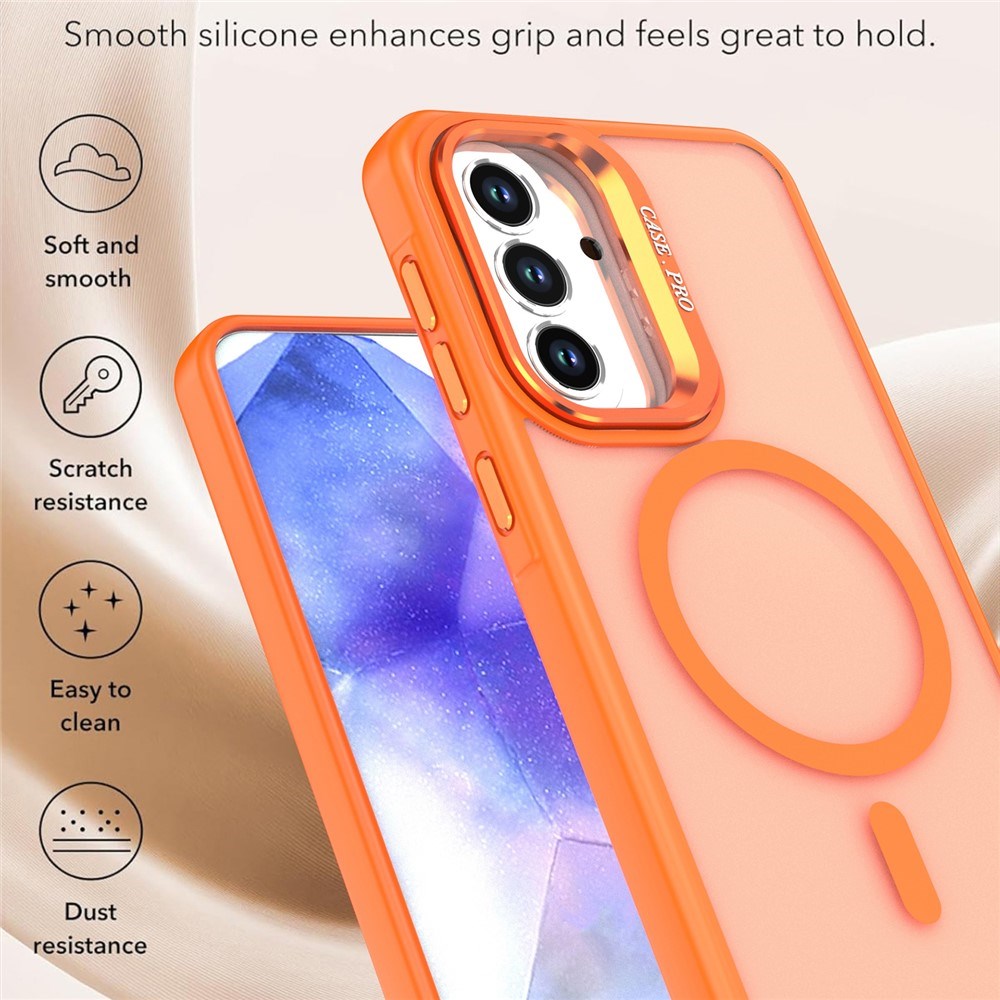 Samsung Galaxy A37 EIDERWOOD Hybrid Skal med Kickstand - MagSafe Kompatibelt - Orange